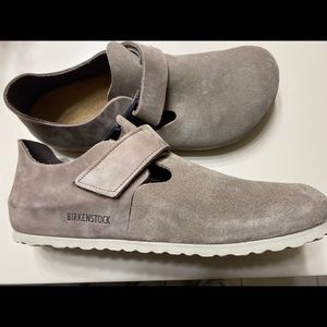 Men’s London Birkenstock taupe suede leather